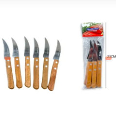 CUCHILLO CURVO CON MANGO DE MADERA