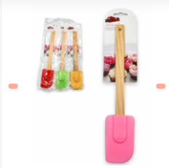 ESPATULA DE SILICONA CON MANGO DE MADERA