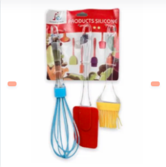 SET DE COCINA DE CEPILLO BATIDOR Y PALETA DE SILICONA