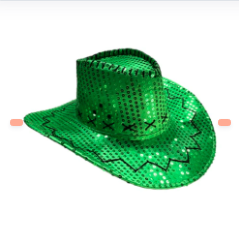 SOMBRERO VAQUERO LENTEJUELA VERDE