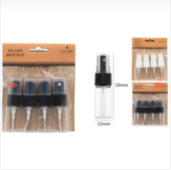 BOTELLA DE CRISTAL CON SPRAY NEGRO
