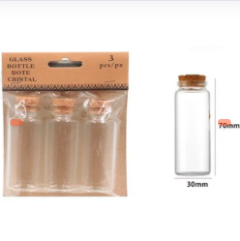 BOTELLA DE CRISTAL CON CORCHO
