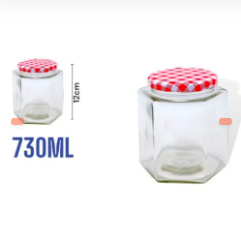 TARRO HEXAGONAL CON TAPA ROJA