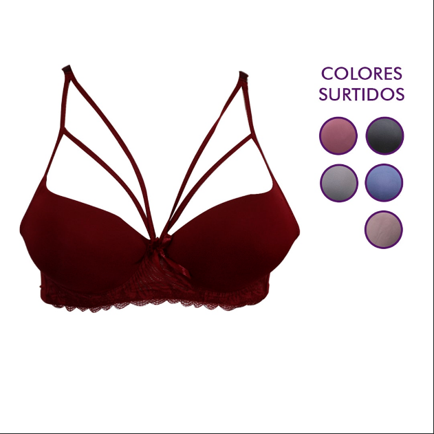 SOSTÉN COPA B COLOR LISO Y TIRAS CRUZADAS