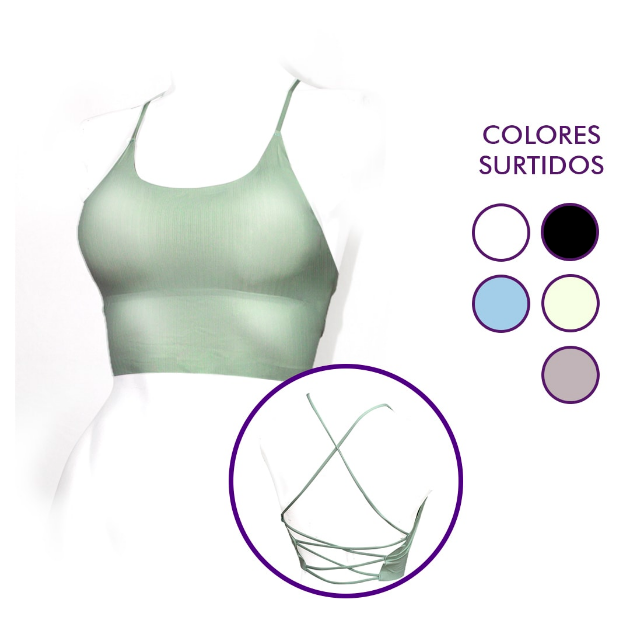 TOP CROP DE TELA ACANALADA PARA MUJER