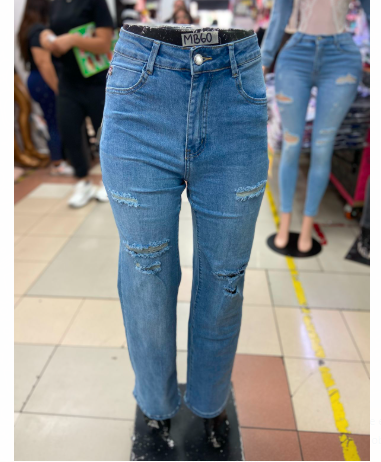 pantalon palazo celeste con rajado