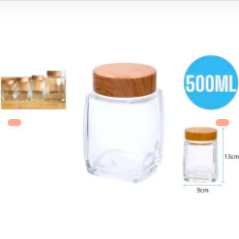 BOTELLA DE VIDRIO CON TAPA DE MADERA