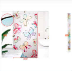 PAPEL ADHESIVO PARA CRISTALES ESTAMPADO DE MARIPOSAS DE COLORES