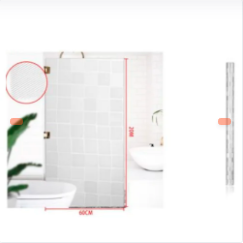 PAPEL ADHESIVO PARA CRISTALES CON ESTAMPADO DE CUADROS TRANSPARENTES