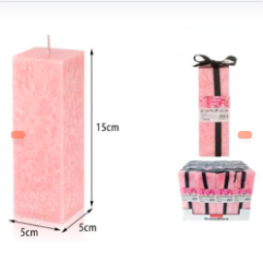VELA CUADRADA ROSA LARGA AROMATICA