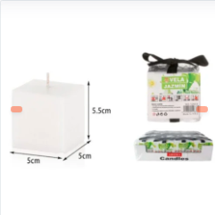 VELA CUADRADA BLANCA PEQUEÑA AROMATICA