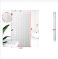 PAPEL ADHESIVO PARA CRISTAL CON ESTAMPADO DE CUADROS TRANSPARENTE