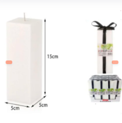 VELA CUADRADA BLANCA LARGA AROMATICA