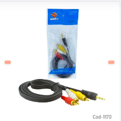 CABLE DE AUDIO Y VIDEO 3 RCA X 1 PLUG 3,5MM