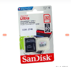 Tarjeta Micro sd 32GB Clase 10, Sandisk
