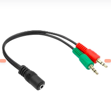 CABLE ADAPTADOR DE AUDÍFONO Y MICRÓFONO