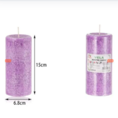 VELA CIRCULAR GRANDE DE COLOR MORADO CLARO