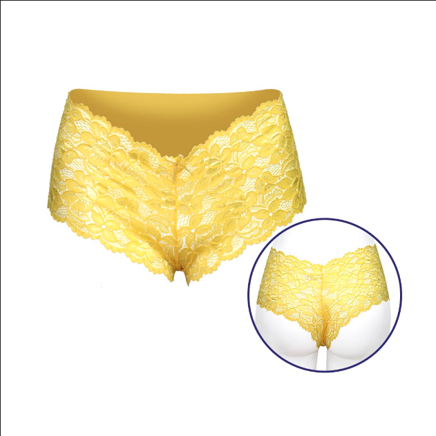 PANTALETA AMARILLA CON LAZO AL CENTRO