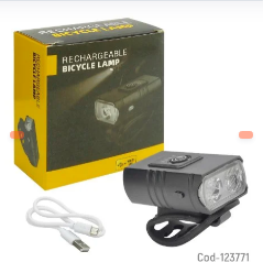 LUZ 2 LED DELANTERA RECARGABLE PARA BICICLETA