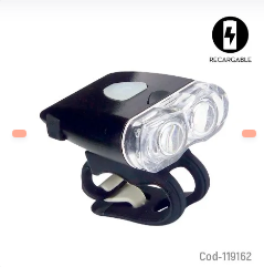 LUZ BLANCA 2 LED RECARGABLE PARA BICICLETA