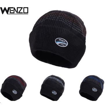 gorro grueso de terciopelo artico a rayas para hombre