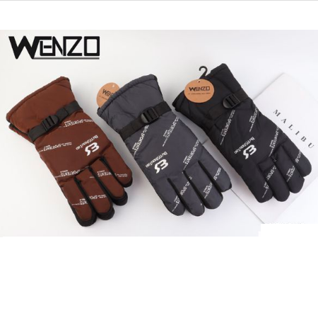 guantes de hombre terciopelo estampado de  letras