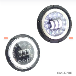 FOCO 12+3 LED CON ARO AMARILLO Y BLANCO