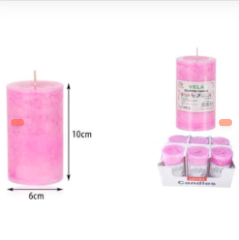 VELA CIRCULAR GRANDE DE COLOR ROSA CLARO