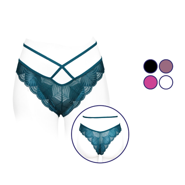 TANGA DISEÑO CON TIRAS DOBLES COLOR LISO
