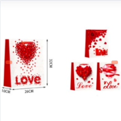 BOLSAS DE REGALO CON ESTAMPADO DE CORAZON