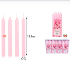VELA LARGA DE COLOR ROSA