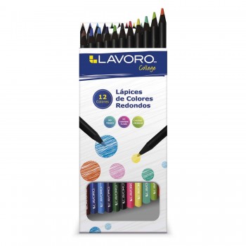 LAPICES DE COLORES REDONDO MADERA NEGRA LAVORO