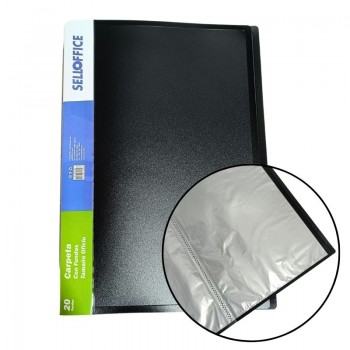 CARPETA CON FUNDAS PLASTICA NEGRA